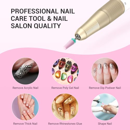 Image of MelodySusie 5 in 1 Nail Drill Bits, 3 /32'' Ceramic Cross Cut Bits, Suitable for Manicure Pedicure Cuticle Gel Polishing, Pink, Series Bit-M, Coarse