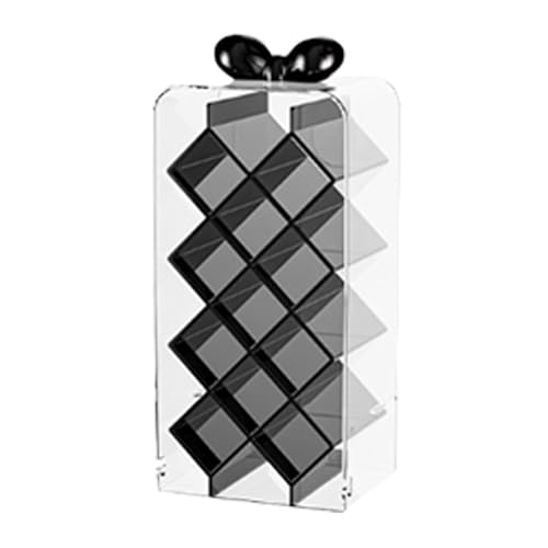 Avejjbaey Caja de maquillaje funcional transparente con secciones desmontables para pintalabios organizados, brochas y botellas pequeñas, soporte para pintalabios