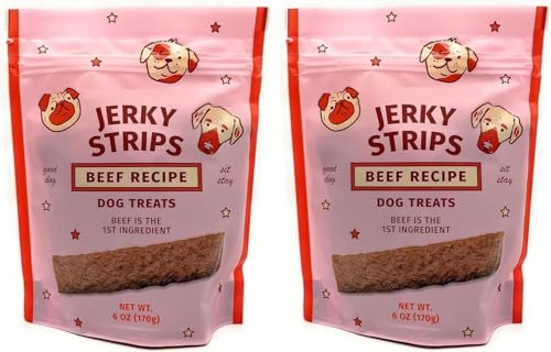 Jerky Strips Beef Recipe Dog Treats 6 oz (170g) – Pack of 2