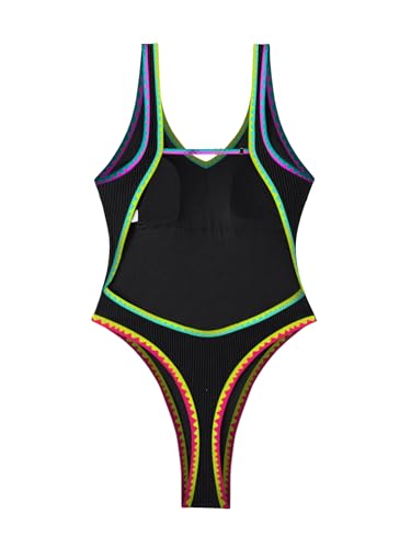 Image of Foxiny Sexy Backless Cheeky High Cut Leg Thong V Neck One Piece Swimsuit