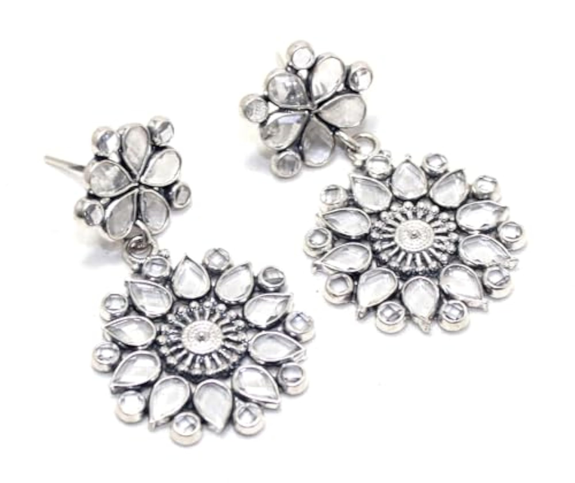 Dangle Earrings 925 Sterling Silver Cubic Zirconia CZ