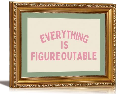 Gold Frame Everything Is Figureoutable Inspirational Quote Wall Art 9x11in