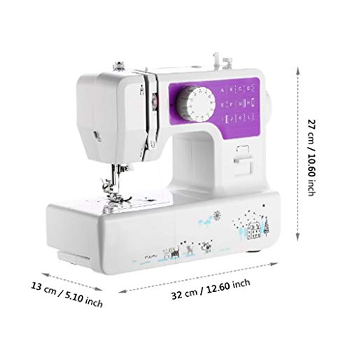 Machine à coudre électronique débutant double vitesse double fil compacte blanche