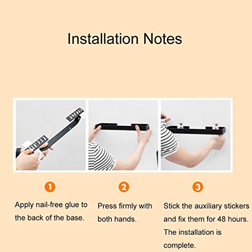 Estante de baño y ducha de pared, cesta organizadora de acero inoxidable negro de 30cm 7