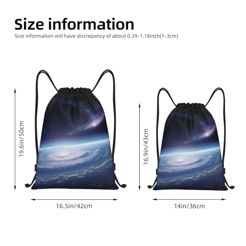 Space photo Drawstring Backpack Water Resistant String Bag Sports Sackpack Gym Sack Beach Swim Travel Daypack2