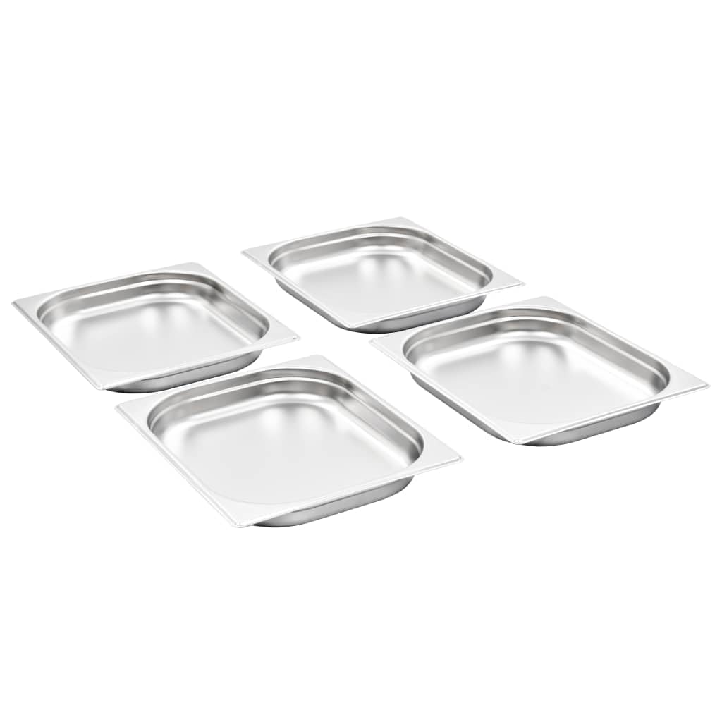 vidaXL Pojemniki gastronomiczne 8 szt., GN 1/2, 40 mm, stal nierdzewna