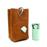 AhTai Leather Dog Poop Bag Dispenser - Dog Waste Bag Holder for Dog Leash with One Free Roll of Poop...
