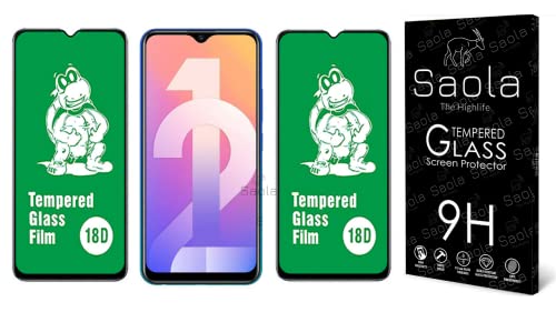 Image of Saola 18D Tempered Glass With Inbuilt AirBag Borders For Vivo Y12 (Pack Of 2) with Free Installation Kit. Full screen Coverage - 6.58 inch