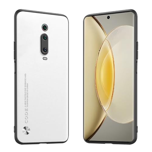 Longstong Custodia Adatta per Xiaomi MI 9T / MI 9T Pro (6.39'), Cover in pelle metallica serie CODE - Bianco