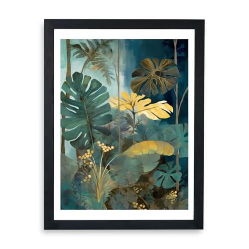 Impression Monstera Spiffing Prints | Cadre grand format bleu vert