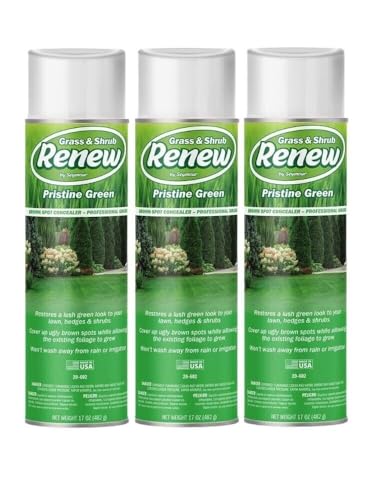 3-Pack 20-602 Grass and Shrub Renew, Pristine Green – 17 oz Professional-Grade Spray Paint for Lawn, Foliage & Turf Touch-Ups
