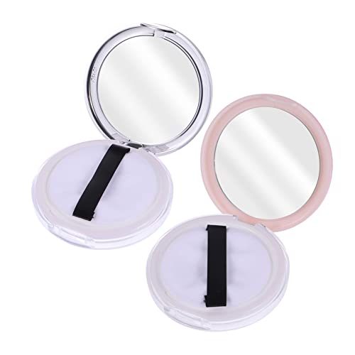 FRCOLOR 2個超薄軽量ルースパウダーケース 携帯用メイクアップ粉ケース 旅行用化粧品収納 粉砕防止 持ち運び便利 コンパクトデザイン