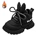 Boys Girls Winter Warm High Top Sneakers Kids Unisex Ankle Boots Faux F𝘂r Fashion Fitness Shoes for Girls Size 8 (Black, 4 Infant)