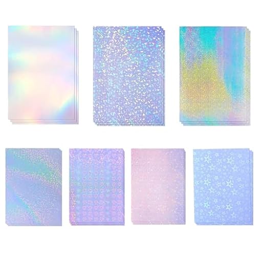wenrescry 21 Hojas Holográficas A4 Autoadhesivas, Lámina de Vinilo Transparente, Impermeable, 7 Diseños para Manualidades, Ventanas, Decoración, Scrapbooking | Ya disponible en tu tienda friki favorita! En mundofriki.es!