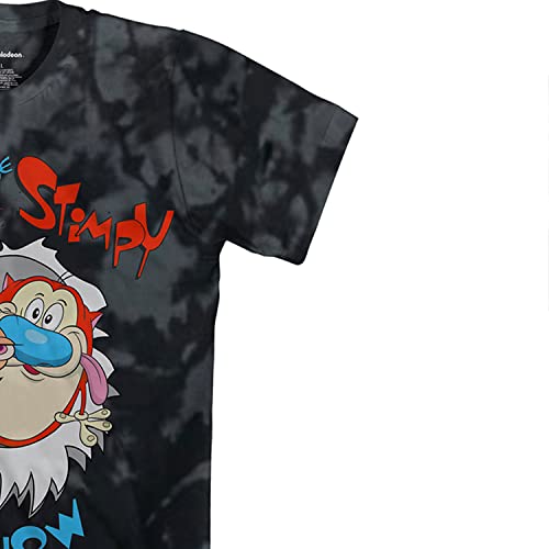 Nickelodeon Mens 90's Classic Shirt - Tie Dye Ren & Stimpy Show - Vintage Throwback Ren and Stimpy Tie Dye T-Shirt