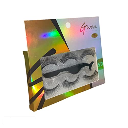 Kit 3 Pares Cílios Postiços 5D Com Pinça Para Aplicar