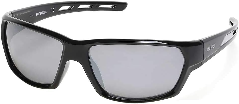 Harley-Davidson Men's Air Flow Venting Sunglasses, Black Frame/Smoke Mirror Lens
