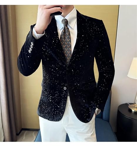 Men's Blazer Business Fashion Printed Suit Jacket Luxury Dress Suit3
