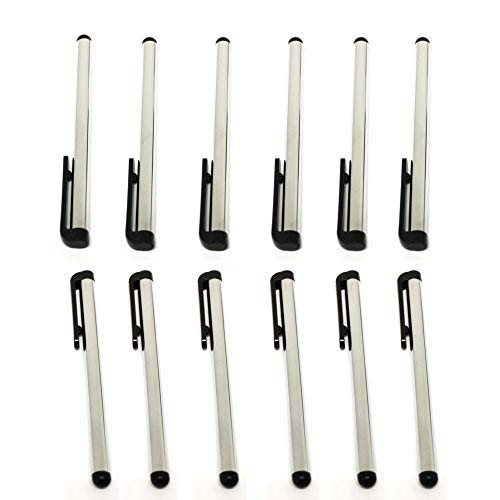 Stylet pour iPhone et tablette au bureau - 12 stylets argentés de 10,2 cm ASC