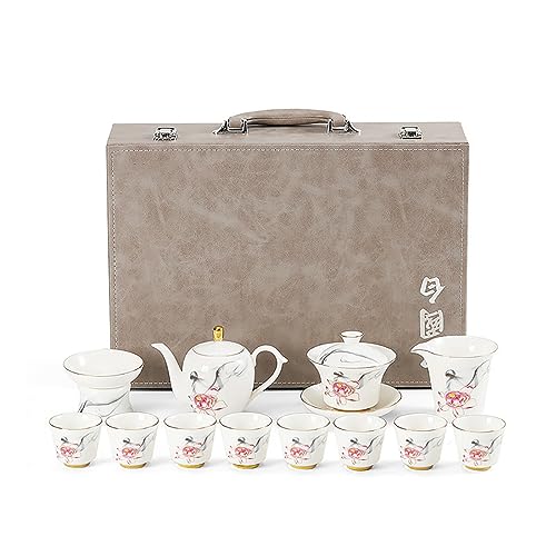 ADOSSY ティーセット ティーポット 急須 湯呑セット 茶器セット 陶器製ティーセット 茶こし付き 茶器揃 陶磁茶具セット 茶碗 旅行ティーセット 中国茶器 茶具セット 人気のプレゼント 茶器