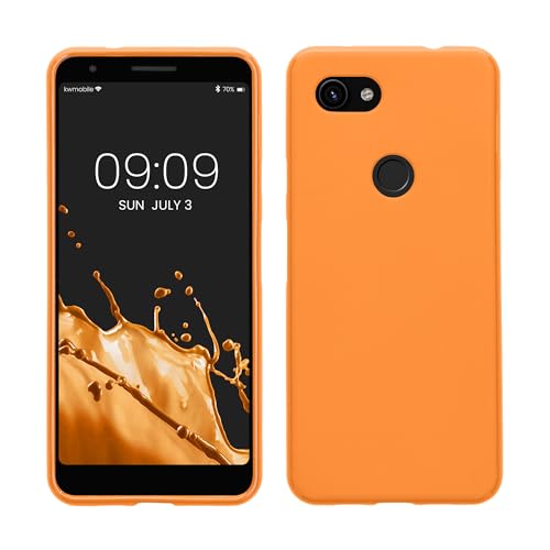 kwmobile Case Compatible with Google Pixel 3a Case - Soft Slim Protective TPU Silicone Cover - Fruity Orange