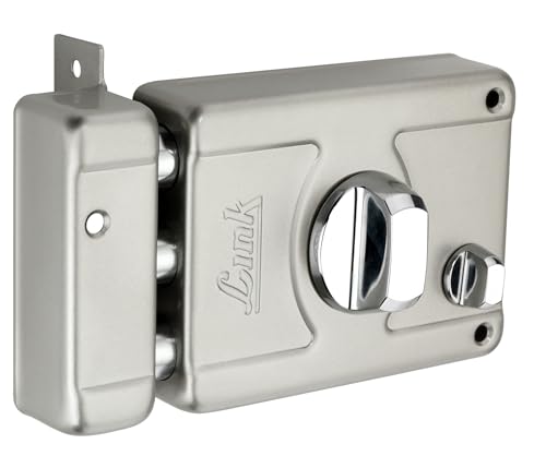 Image of Link Thunderfist Rim Lock for Door | Double Action Movement with 1 Lac Cycle Tested for Home, Office, Hotel Door | Heavy Duty Lock with Latch One Side Key, 3 Brass Key, SS Finish | 10 Years Warranty