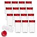 Bekith 16 Pack Spice Jars for Storing Spice, Herbs and Powders - 6 Oz BPA free Plastic Spice Containers with Red Flip Top Cap to Pour or Shaker/Sifter