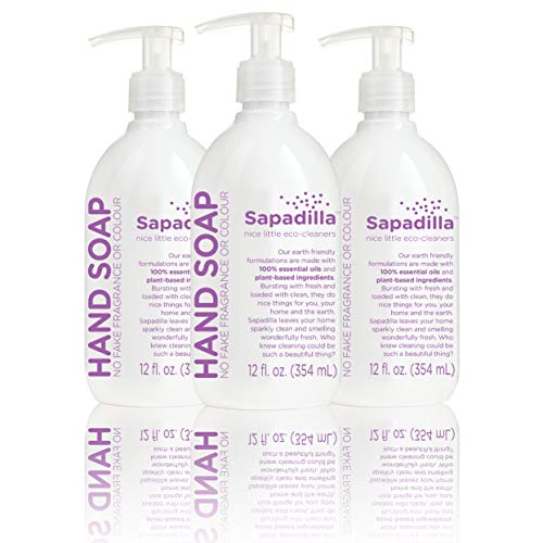 Sapadilla Sweet Lavender + Lime Biodegradable Liquid Hand Soap Pump, 12 Ounce, (Pack of 3)