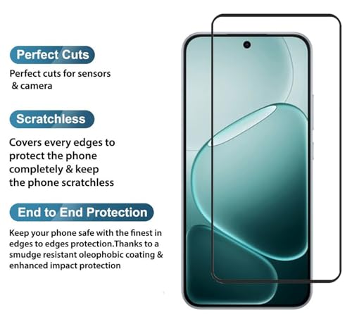 Image of FabeKee Tempered Glass Screen Protector Compatible For Black Cellphone With Edge To Edge Coverage And Easy Installation Kit (Transparent, Oppo F31 5G)