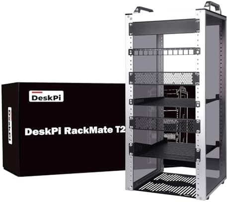 GeeekPi DeskPi RackMate T2, 12U 10 Zoll Serverschrank, 260 mm Tiefes Mini-Rack mit Regalboden & Blindplatte & Patchpanel, für NAS, AV- & Netzwerktechnik (Silber)