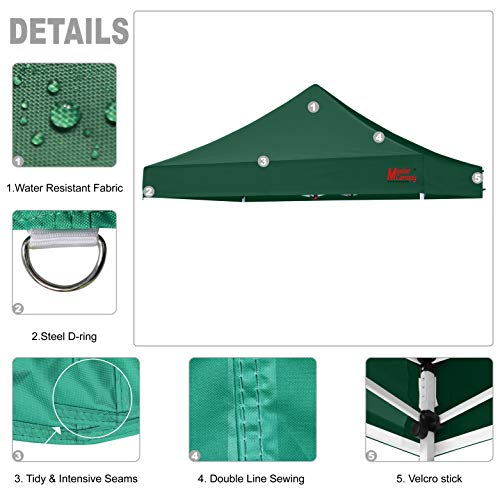 Image of MASTERCANOPY 10x10 Replacement Pop Up Canopy Top for Kingkong Frame Green