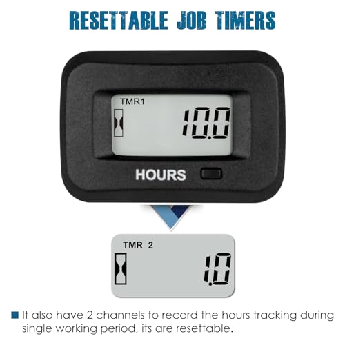 image for Runleader Digital LCD Hour Meter,AC/DC 5V to 277V for Lawn Mower Gener