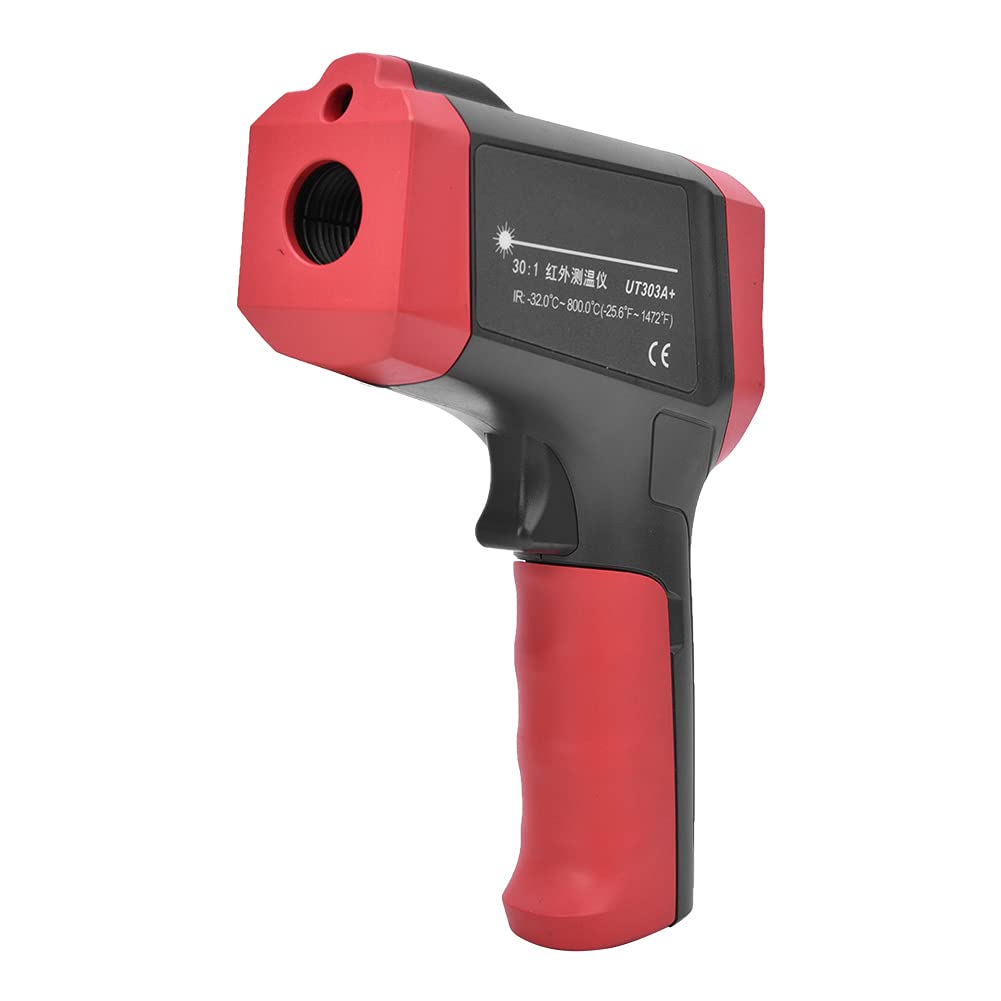 UT303A Termómetro infrarrojo digital portátil sin contacto - Medidor de temperatura láser con rango de -32 a 800 grados Celsius, relación de distancia a punto de 30 a 1 y