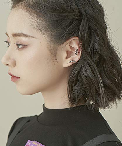 Aimimier Gothic Punk Black Dragon Ear Cuff Tiny Devil Non-Piercing Cartilage Earrings Boho Hoop Ear Cuff For Women And Girls #TOP6