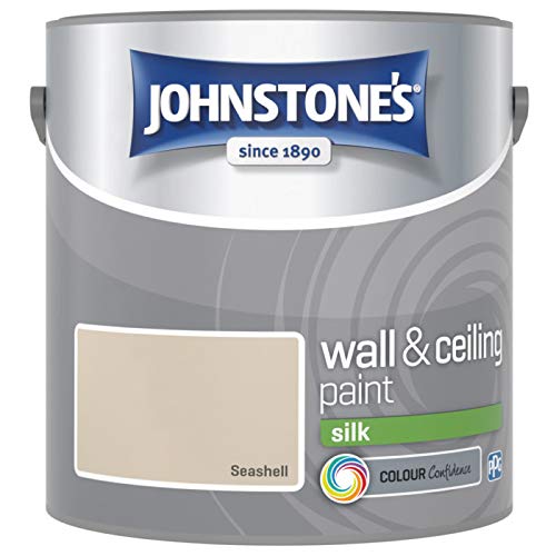 Johnstones No Ordinary Paint Water Based Interior Vinyl Silk Emulsion Seashell 2.5 Litre