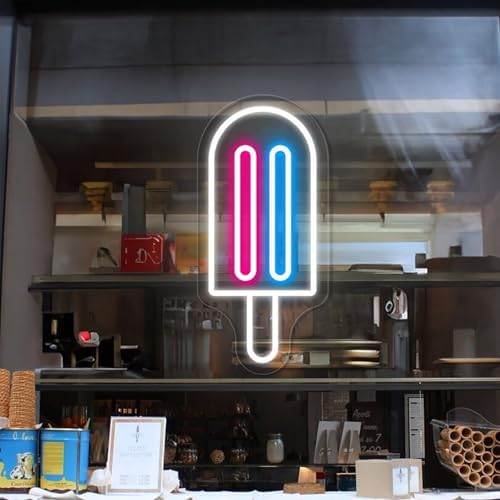 Popsicle Neon Sign Ice Cream Bar Neon Signs Custom popsicle Led Light sign for Home Wall Decor Shop Cafe Bar Decor Opening S ign Art - 28 Inch Dimmable