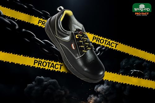 Image of Woodland Men Leather Safety Shoes