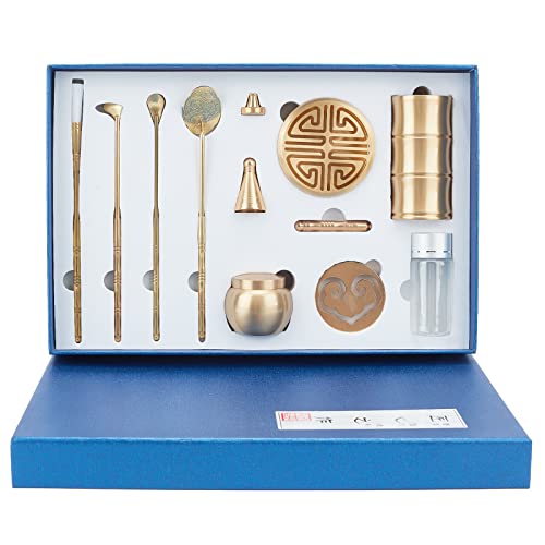 Webeedy 11 Pcs/Set Brass Incense Making Kit Incense Mold Tool Incense Powder Burner Kit Diy Backflow Tower For Diy Fragrance Accessories Yoga Meditation Home #TOP7