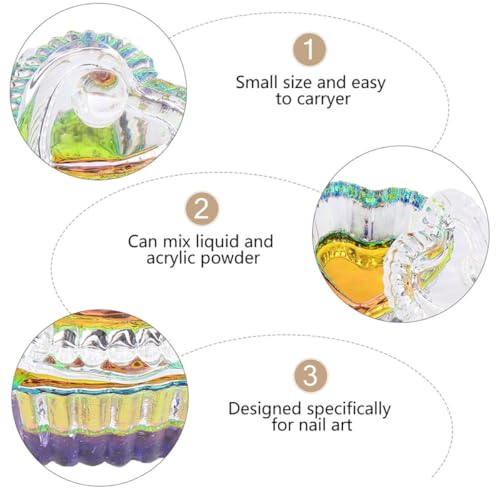 COHEALI 4 vasos de vidrio para uñas con tapa miniatura 3