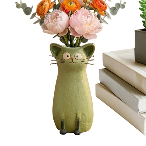 Jarrón de gato de resina resistente como centro de mesa decorativa duradero 2