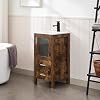 UEV 16 Antique Bathroom Vanity Set Small Bathroom Vanity with Ceramic Basin Brown Bathroom Vanity with One Door and Two Drawers Minimalist Bathroom Vanity Without Faucet