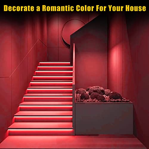 Everbright Red Led Strip Lights 5M /16.4Ft 600Smd Waterproof Ip68 Flexible For Bedroom Undercar Lighting Kits Mall Booth House Party Decoration Stage Lights, No Power Adapter #TOP3