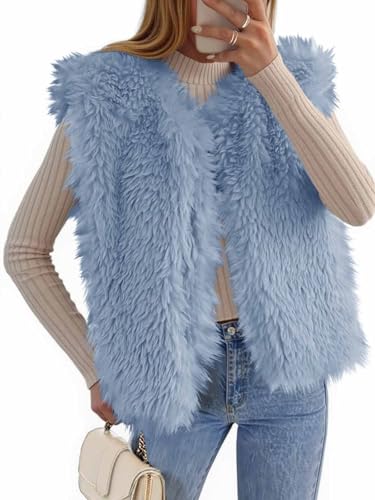 Gilet sans manches fausse fourrure femme Tankaneo veste courte hiver
