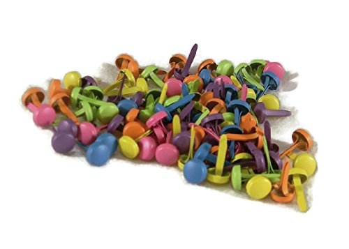 Paper Studio Bright Colored Assorted Mini Round Brads 100c