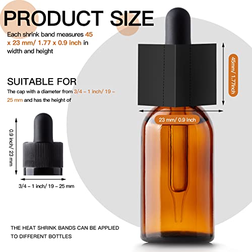 Image of Outus 500 Pcs Shrink Wrap Perforated for Bottles Heat Shrink Bottle Seals (Black)