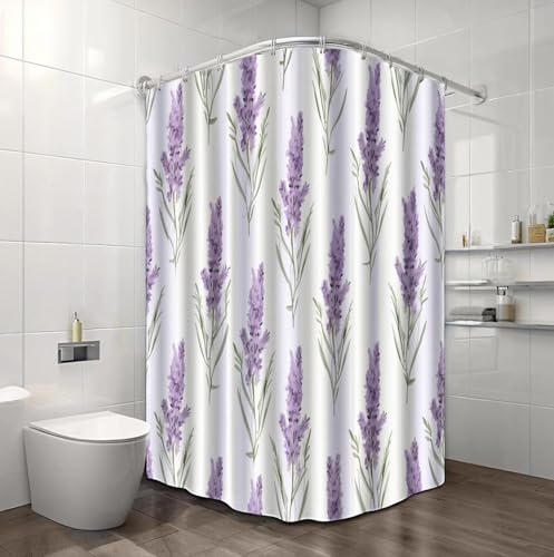 Rideau de douche anti-moisissure en polyester imperméable bouquet mauve