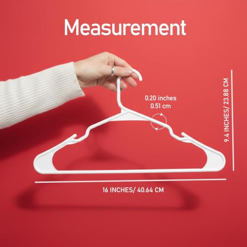 Utopia Home Plastic Hangers 50 Pack – Space Saving Clothes Hanger White - Additional View