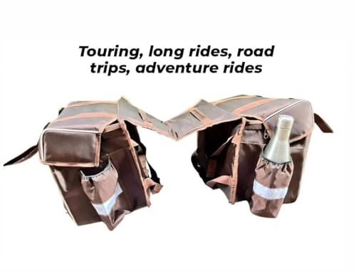 Image of 70 Litre Motorcycle Saddle Bag Both Side | Dual Side Touring Luggage Bag | Waterproof Heavy Duty | Universal Fit for RE All Bikies Meteor, Classic, Hunter