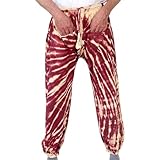 gebatikte - Pantalones de globo, talla única, 100% algodón, hechos a mano en Nepal, super bquem