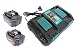 Produktbild CYDZ® 4A Ersetzen Makita Doppelladegerät DC18RD mit 2pcs 18V 5000mAh Akku BL1850B für Makita DTR180ZJ DTD153Z DHR171Z DDF483Z DDF481RTJ DGA511Z DGD800Z DVR450RME DHR242Z